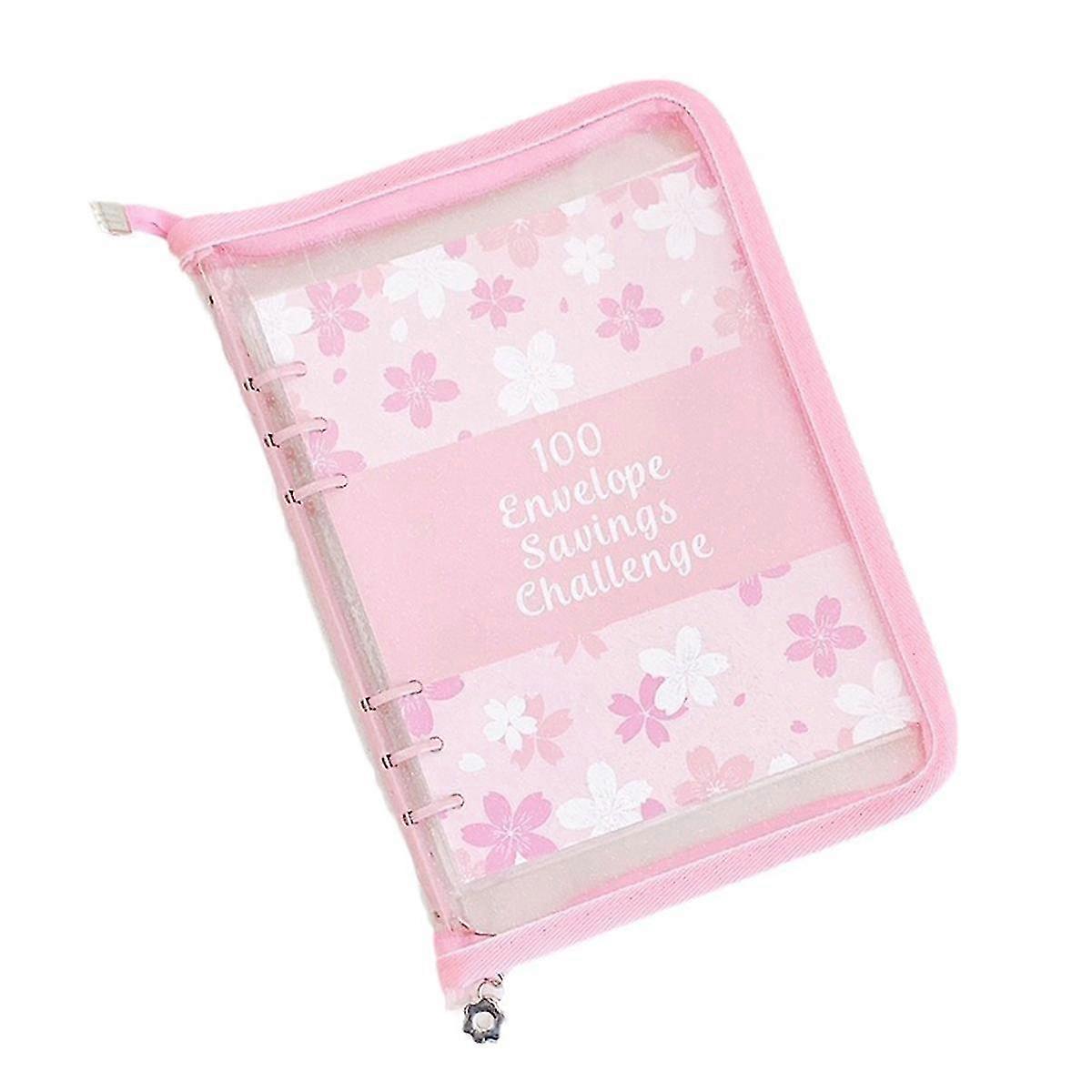 100 Envelope Challenge Binder Savings Binder for Save 5050 with Cash Envelopes for Budget Planning with Zipper Cover