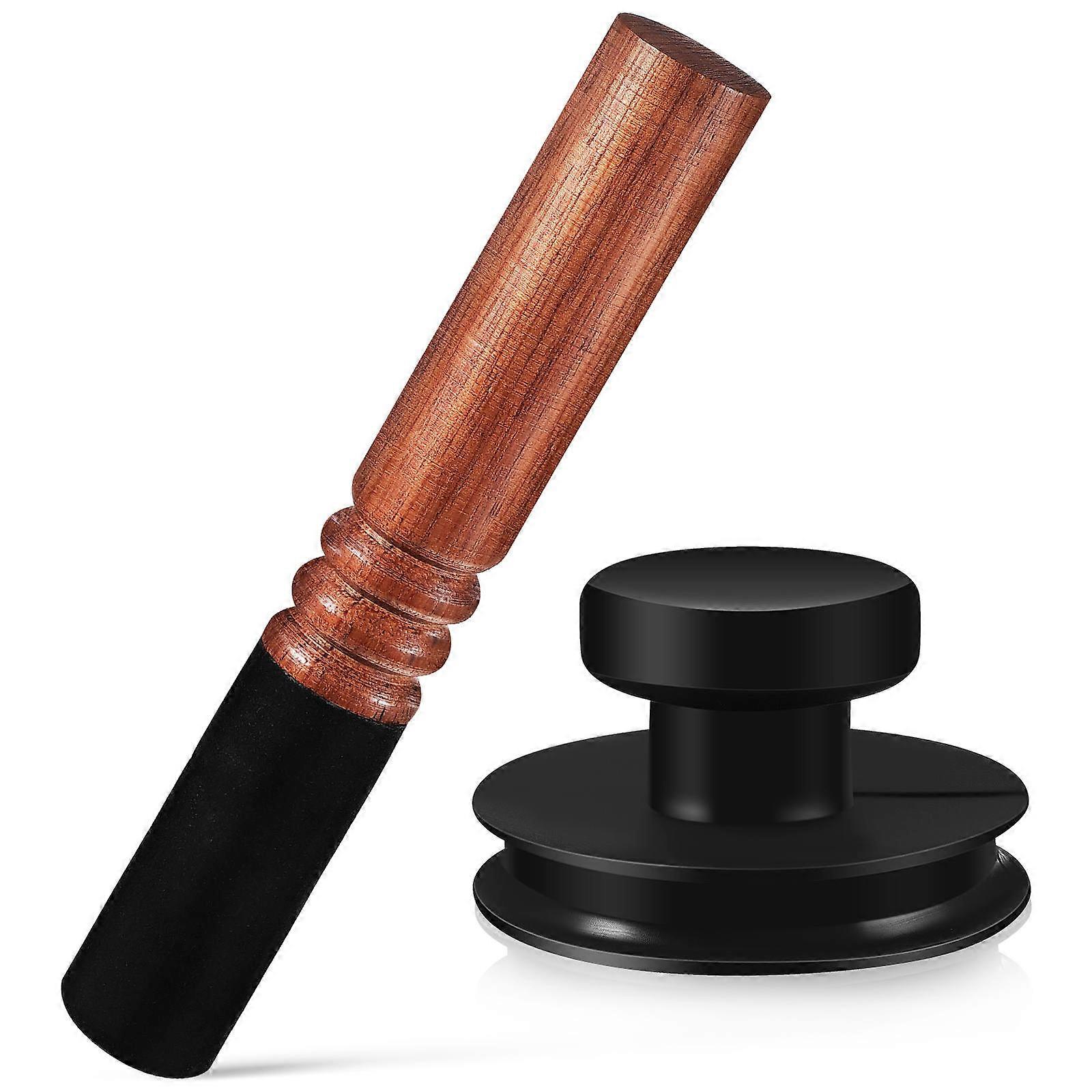Buddha Sound Bowl Lifting Tool with Wrapped Stick and Strong Suction Rubber Handle for Easy