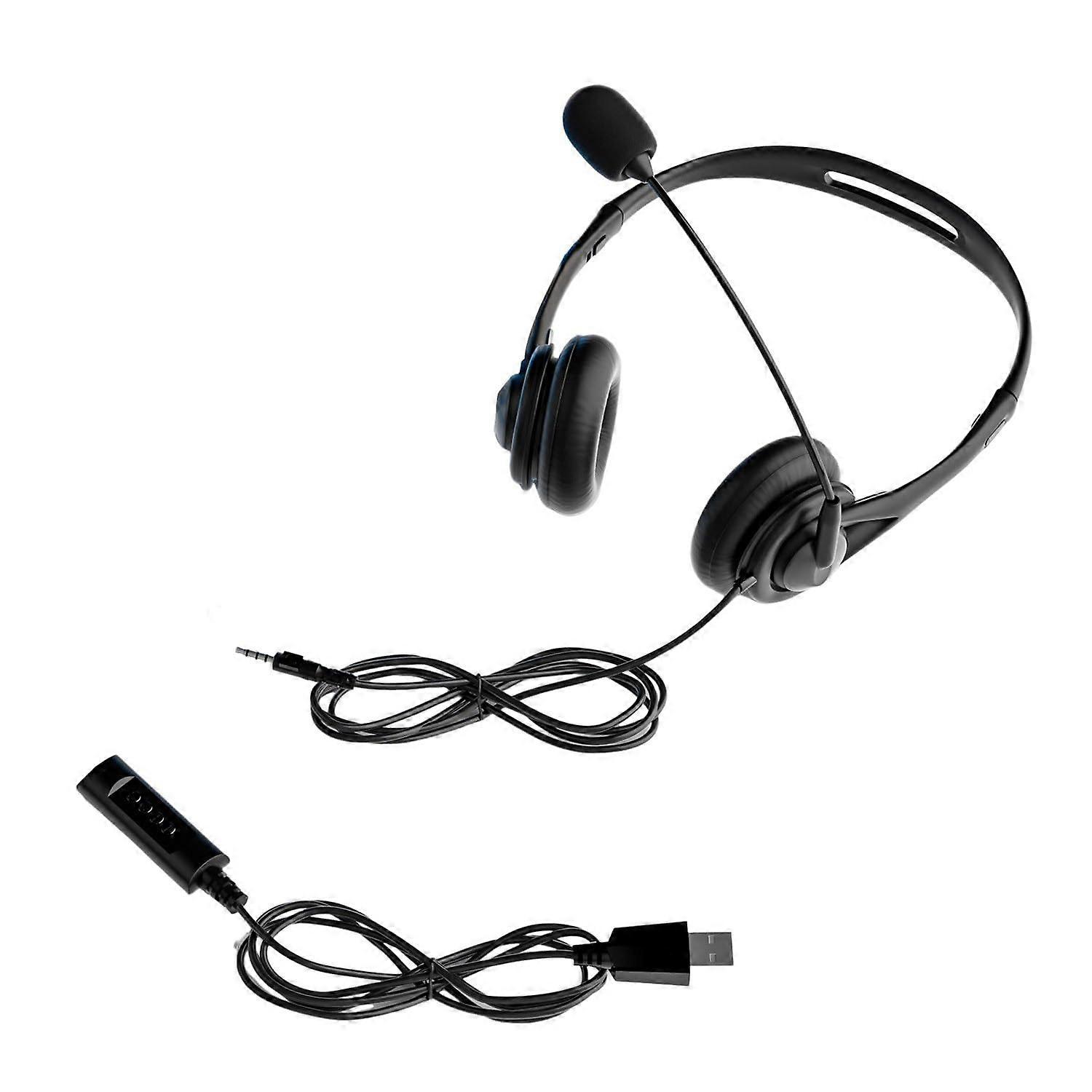 Headset Dual Earpiece, Wired Exam Headset For Business Operators, Computer Compatible Multifunction Earphone