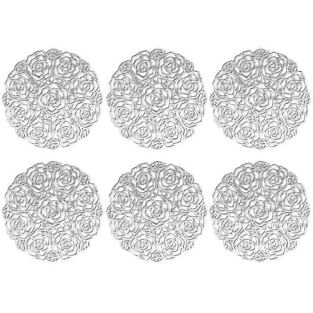 6Pcs Hollow PVC Coaster Table Mat for Coffee Tables Tableware Cup C...