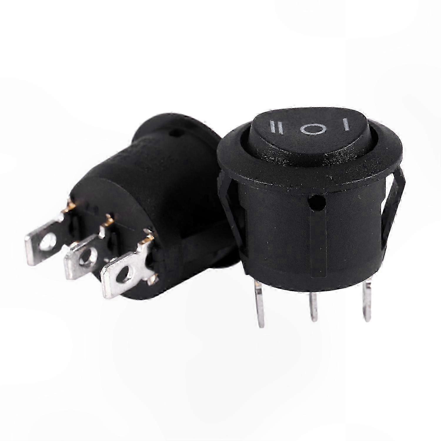 3-Pin SPDT ON/OFF/ON Round Boat Rocker Switch, 2Pcs 6A/250V 10A/125V