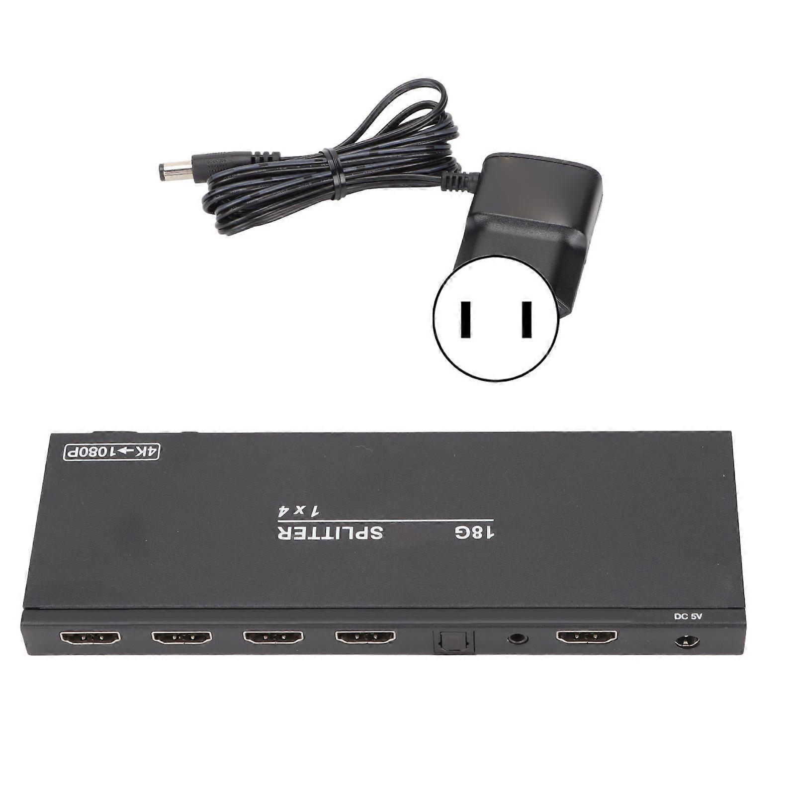 4K 60Hz HD Multimedia Interface Splitter 1 In 4 Out with Sound Extractor for TV/Projector