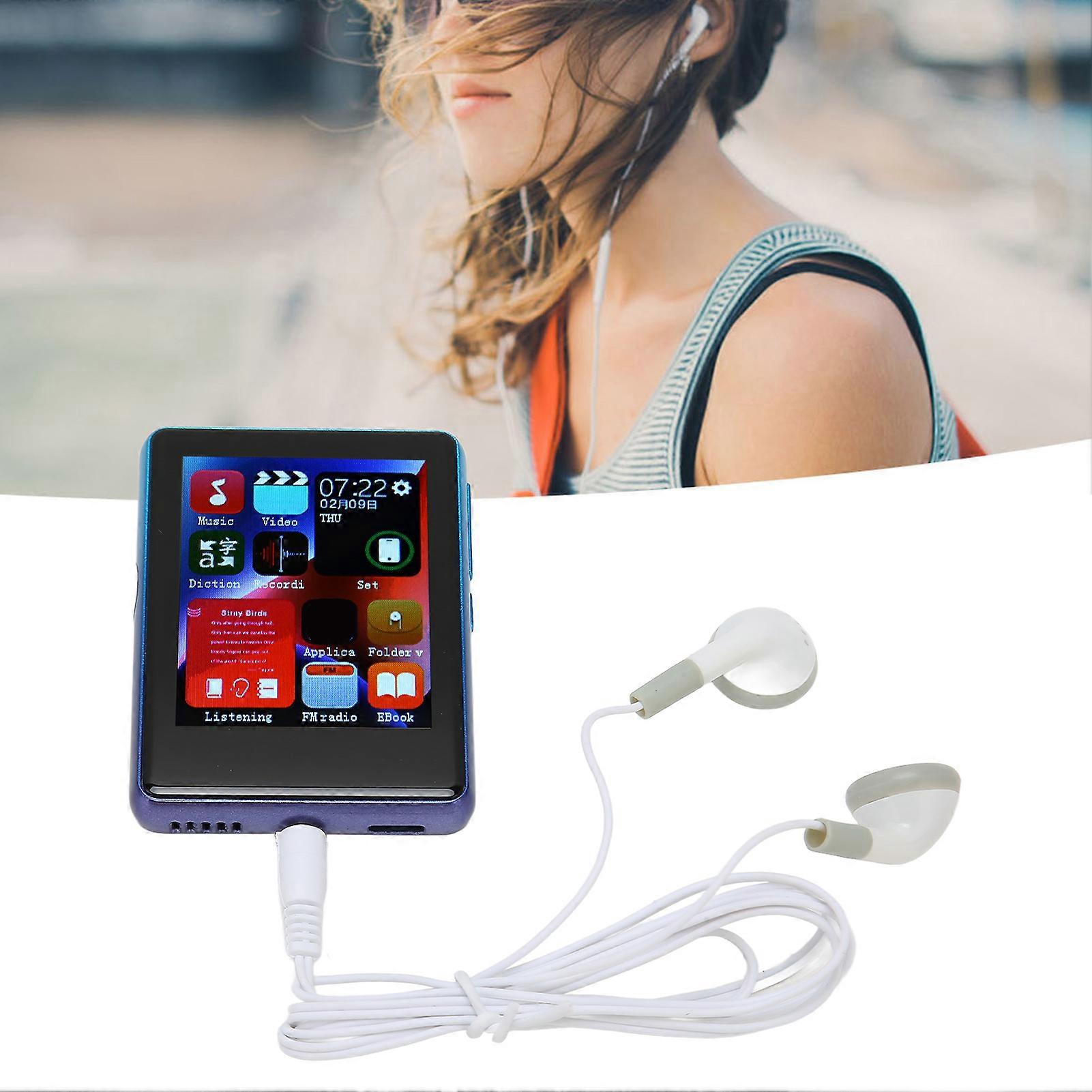 MP3 Player Bluetooth 5.0 4GB+32GB Blue 2.4" Touch Screen FM