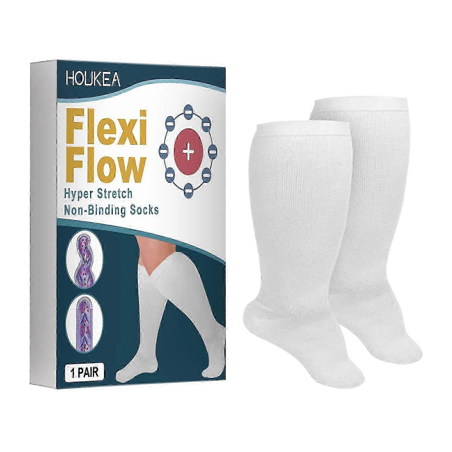 HOUKEA 1 Pair Super Elastic Breathable Socks Relieve Leg Swelling Varicose Veins Care Socks