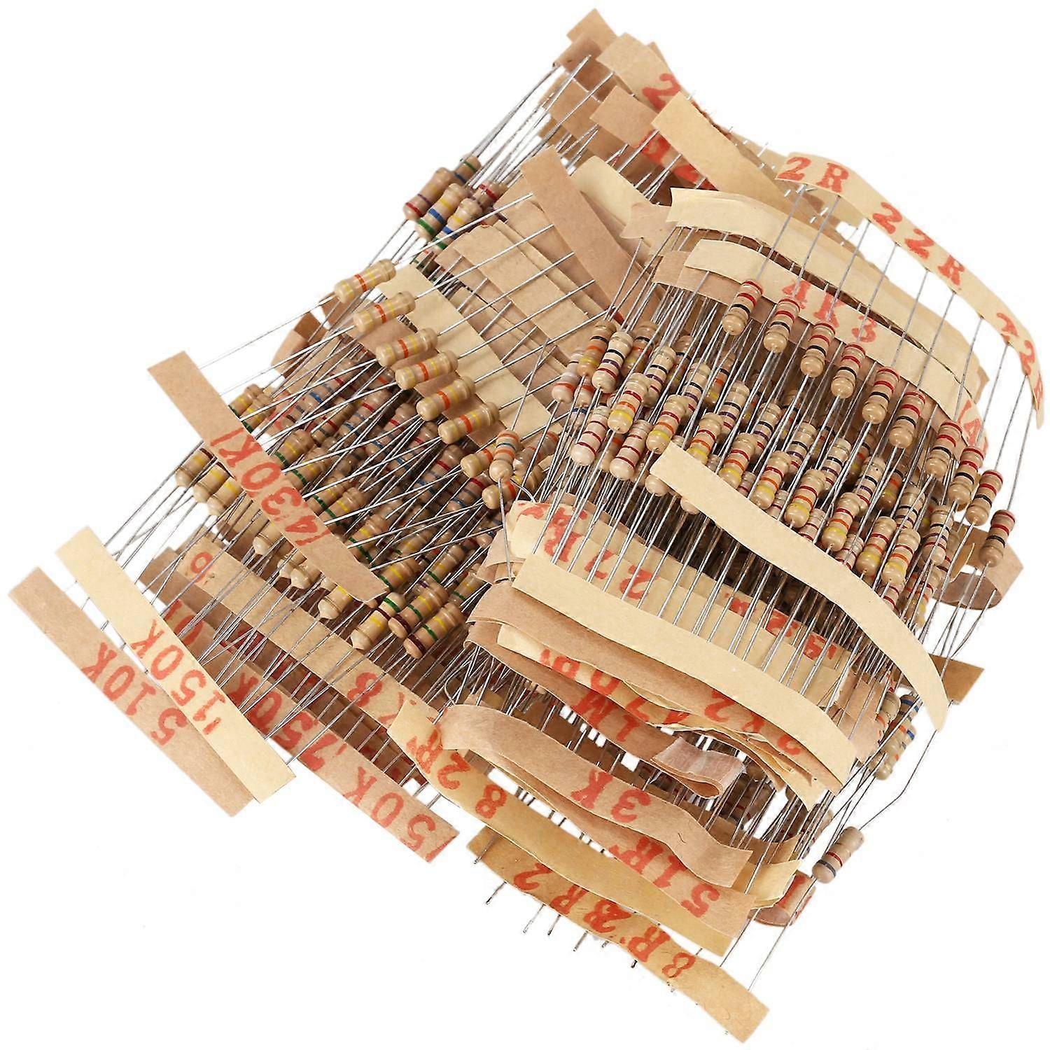 500pcs 50 Values 1/2W 0.5W 5% Carbon Film Resistors Assorted Kit Set