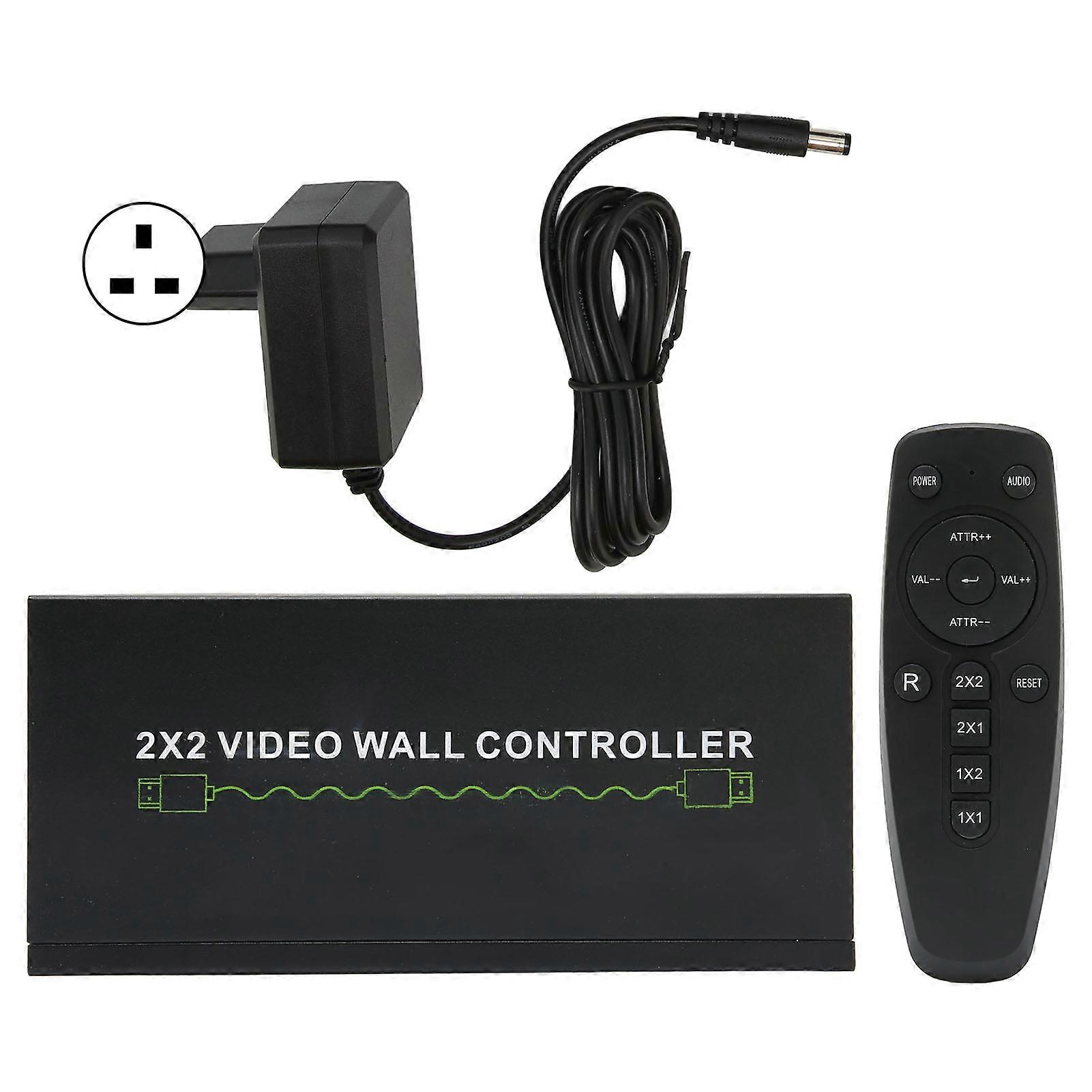 2X2 TV Splicing Processor - 4K 60Hz, Multi-Screen, Seamless Mixing, UK Plug, Durable Design