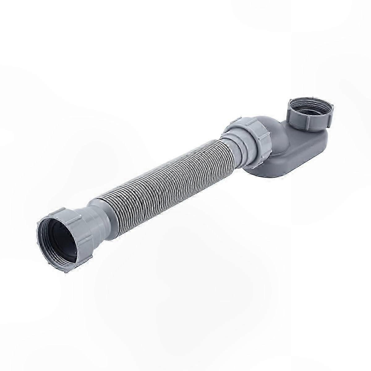 Flexible Bathtub Drain Pipe with Low Profile Flat P Trap for Shower and Free Standing Tubs