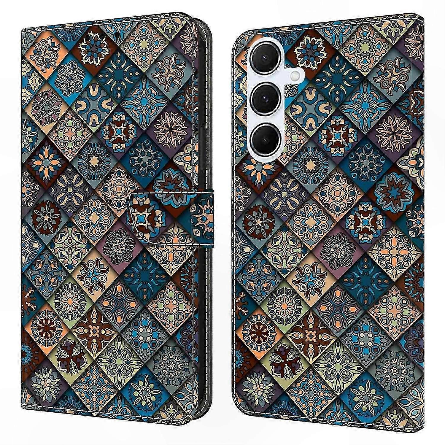 Leather Flip Case for Galaxy A56 5G Wallet Cover with Pattern Printing and Stand Function - Sleep Design Protector