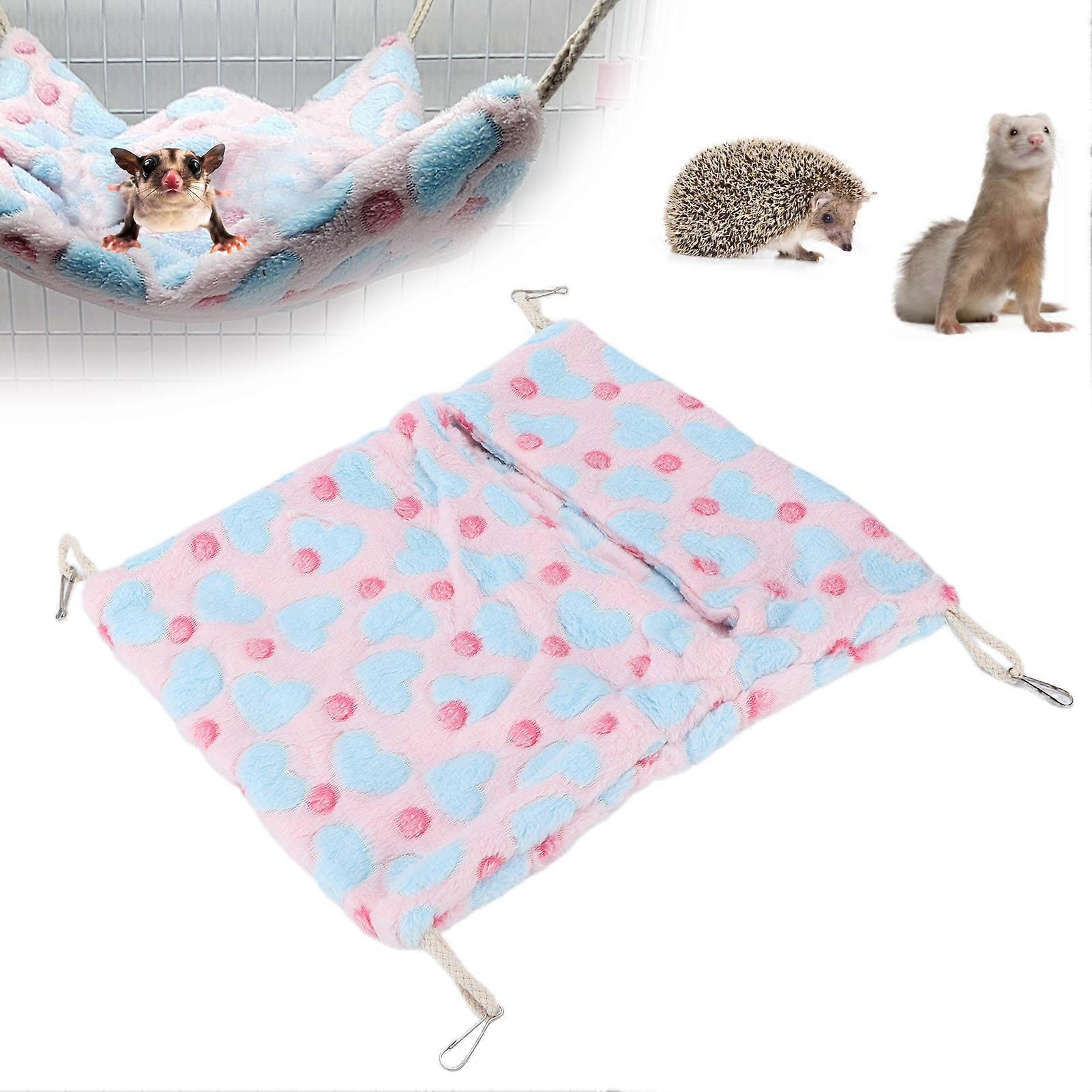 Small Pet Hammock Warm Hanging Bed with Hooks 36x30cm Pink