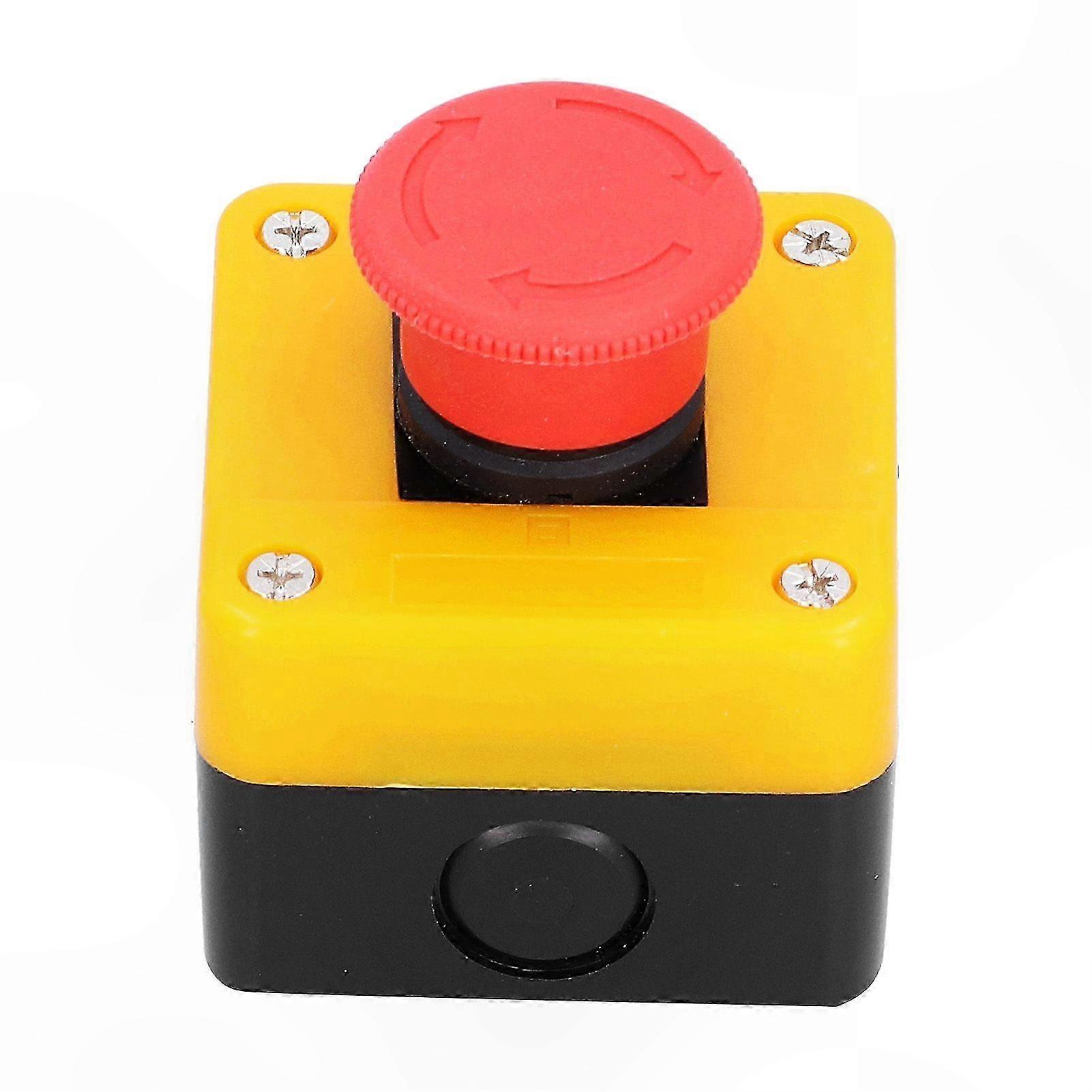 Red Mushroom Emergency Stop Switch 10A Waterproof 1NO 1NC Push Button for Elevator Safety Controls