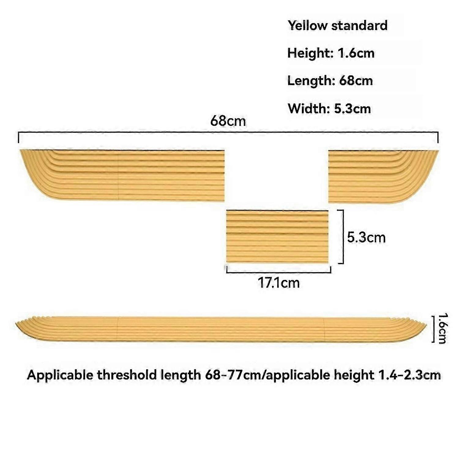 Floor Sweeper Threshold Bars for Threshold Length 68-77cm/Height 1.4-2.3cm Applied to Most Sweeping Robots A