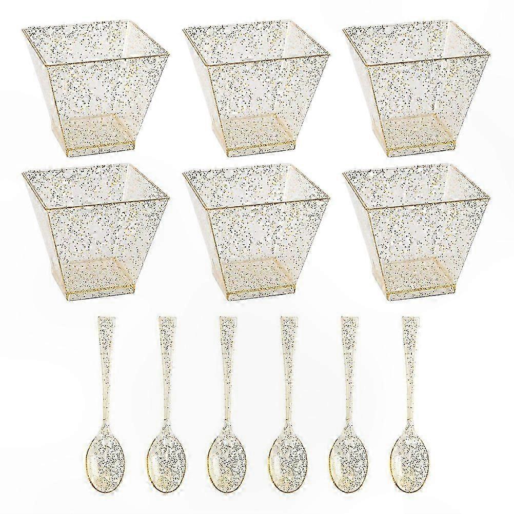 Small Square Dessert Cups with Clear Lids for Appetizers and Ice Cream Servings