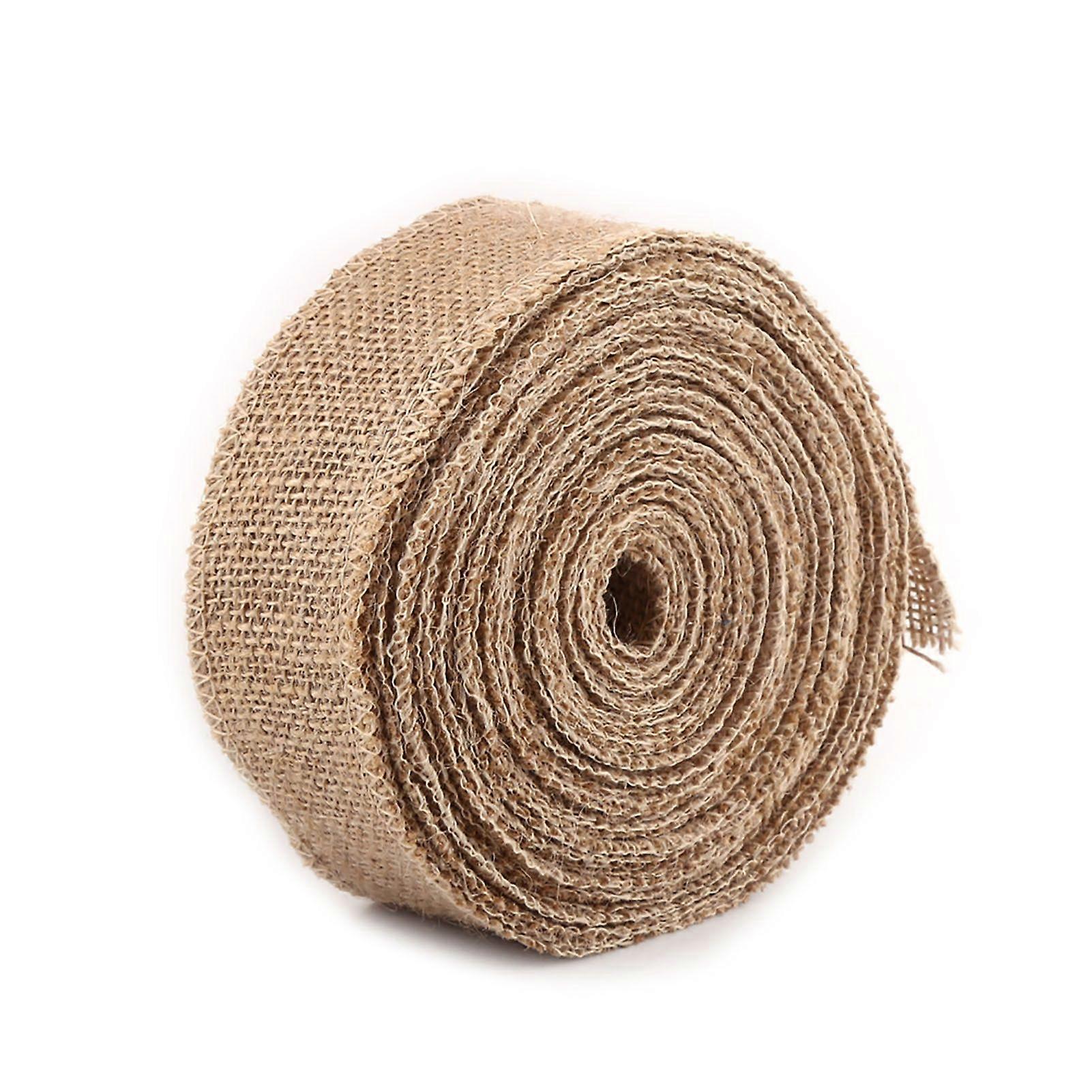 10M Natural Hessian Jute Burlap Fabric Gift Wrapping Ribbon Table Runner (5CM )