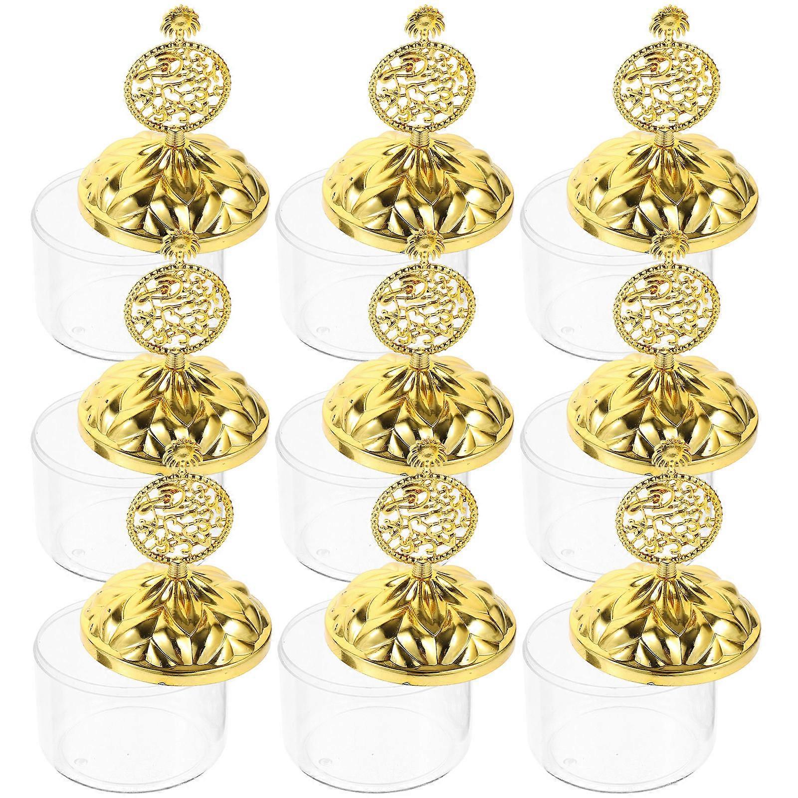 Golden Candy Box with Cover Multi-Functional Storage Container 12Pcs