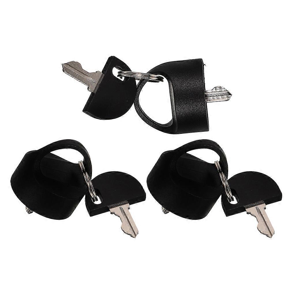 Scooter Switch Replacement Key for Outdoor Use Mobility Scooter Accessories Stainless Steel and Black for Power Activation 3Pcs