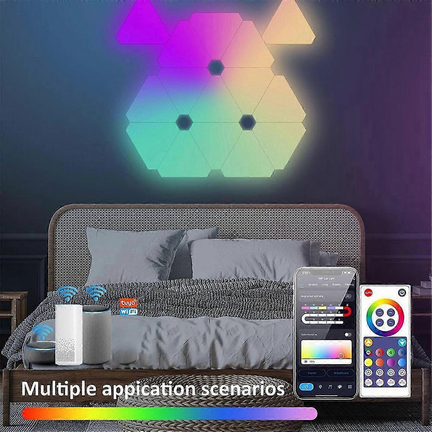 Smart RGB DIY LED Atmosphere Lights WIFI Triangle Wall Light APP