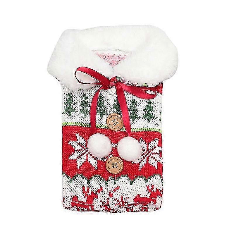 Christmas Tree Snowflake Deer Pattern Wine Bottle Cover Merry Christmas Decoration Lapel Single Brea