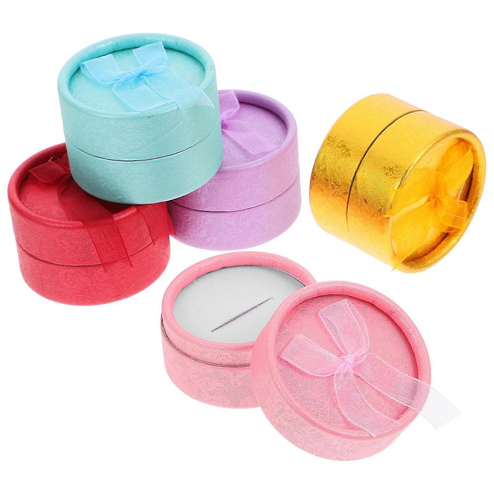 Earring Gift Box Round Shaped for Storing 5Pcs Assorted Color Boxes