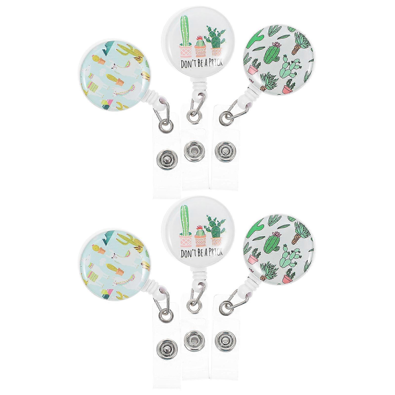 Badge Reel Retractable Design Daily Use Adults Small Badge Reel ABS 6Pcs