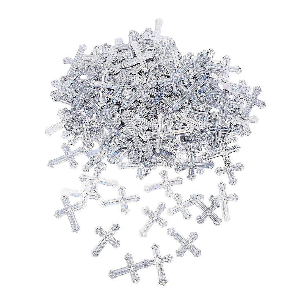 Cross Scatter Confetti for Birthday and Religious Events 1 Bag Silver