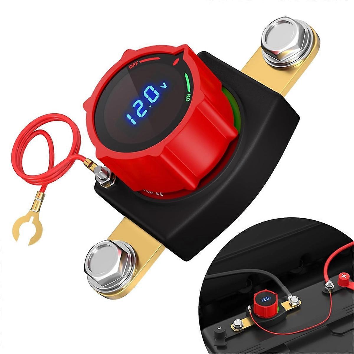 Side Post Battery Disconnect Switch 12V 300A Led Voltage Display
