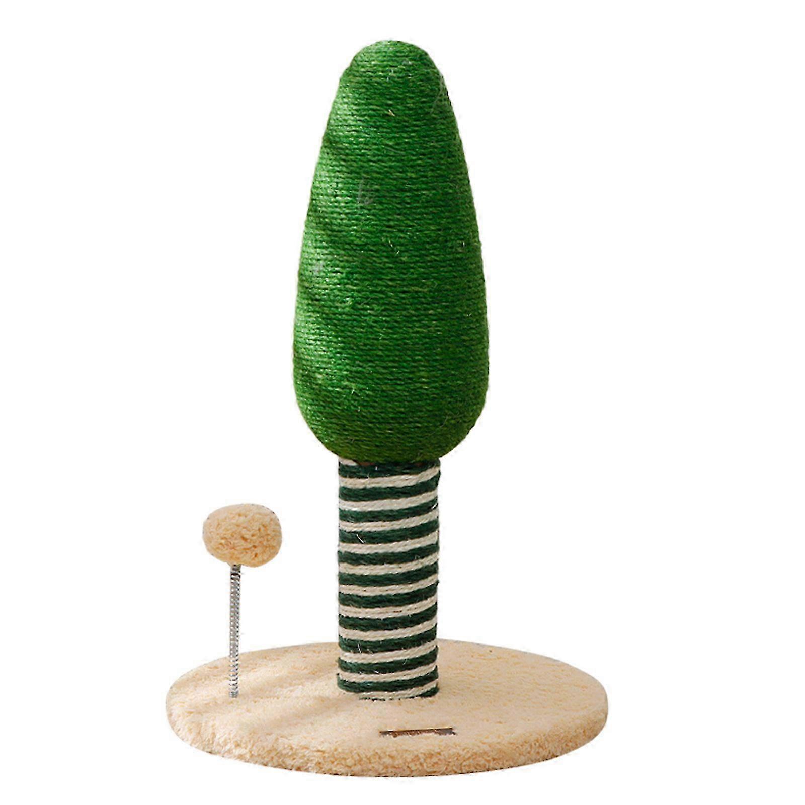 Cats Scratching Post with Toy Teaser for Interactive Play, Scratching Pillar with Sisal Rope, Furniture Protectors - Light Coffee Base