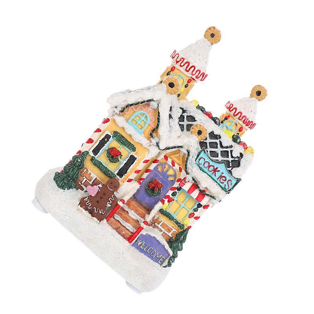 Christmas Resin Craft Luminous House Intended for Decoration Without Battery