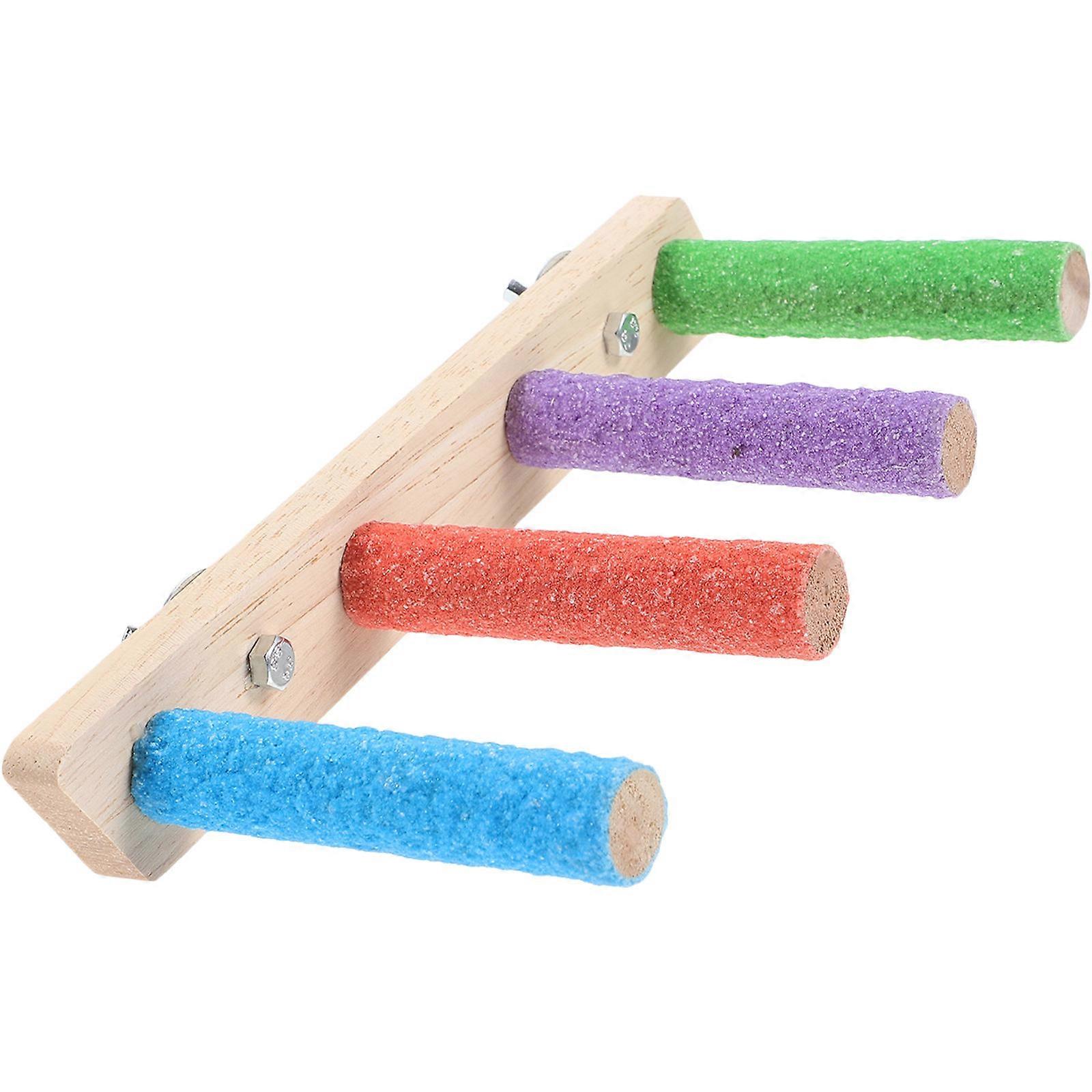 Parrot Climbing Ladder Toy Made of Wood with 3Pcs Multi-Tier Stand
