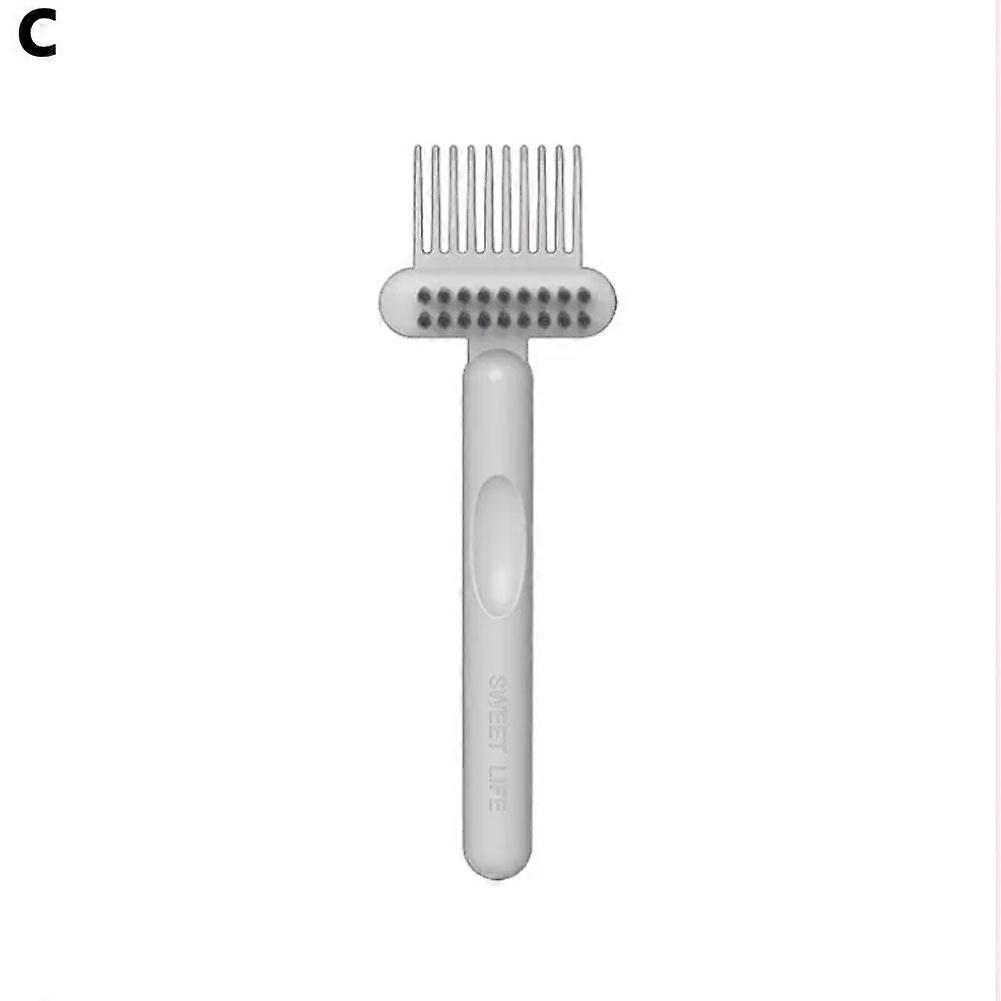 2-in-1 Comb Cleaner Brush with Air Cushion Massage Ergonomic Handle for Deep Cleaning Scalp Care All Hair Types