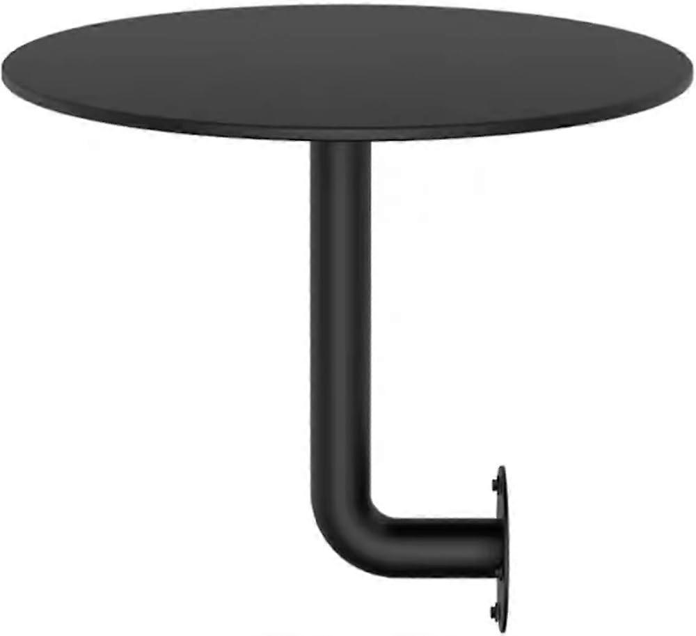 Wall Mounted L Shape End Table Wrought Iron Black 35x35x45 cm Round Pub Style Small Corner Side Table