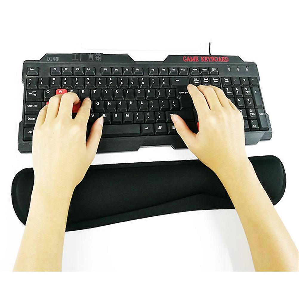 Ergonomic Keyboard Wrist Support Pad For Pc Keyboard Hand Protection Reduce Friction Memory Foam Black 1Pcs