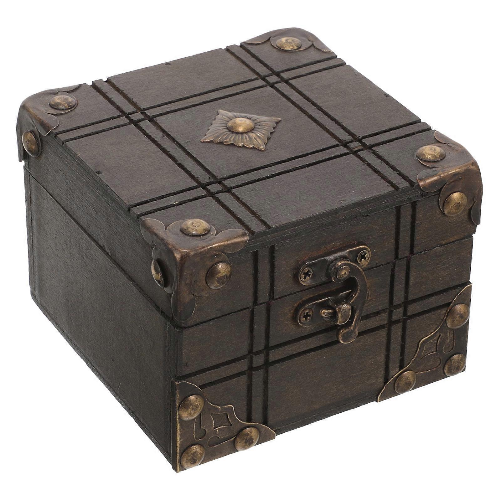 Retro Square Trinket Box Multi-Functional Storage For Bedroom Display Stylish Vintage Design 4Pcs