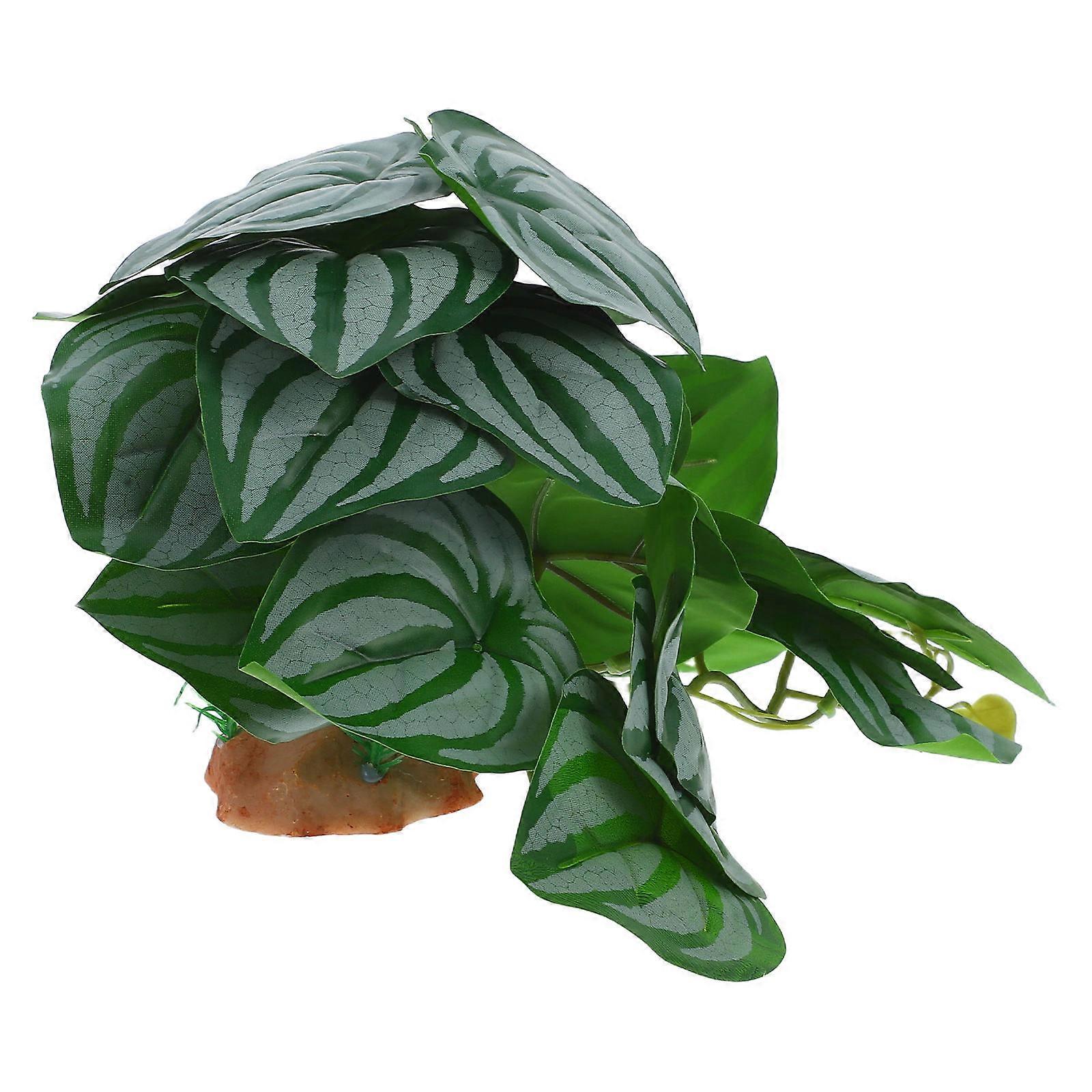 Snake Enclosure Plant Artificial Decor for Reptile Habitat 3Pcs