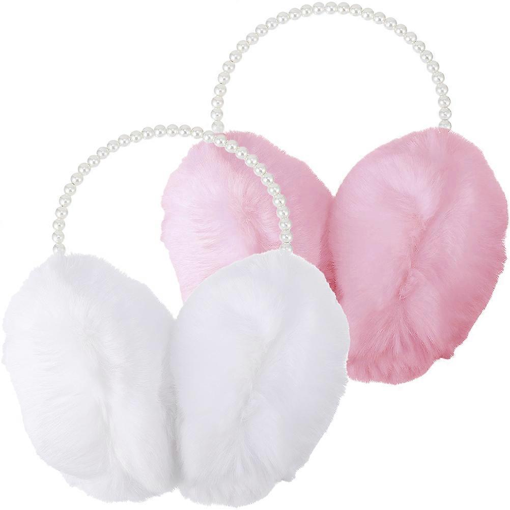 Winter Accessory 2Pcs Windproof Plush Earmuffs Assorted Color Ideal For Skiing Hiking And Cold Weather Protection