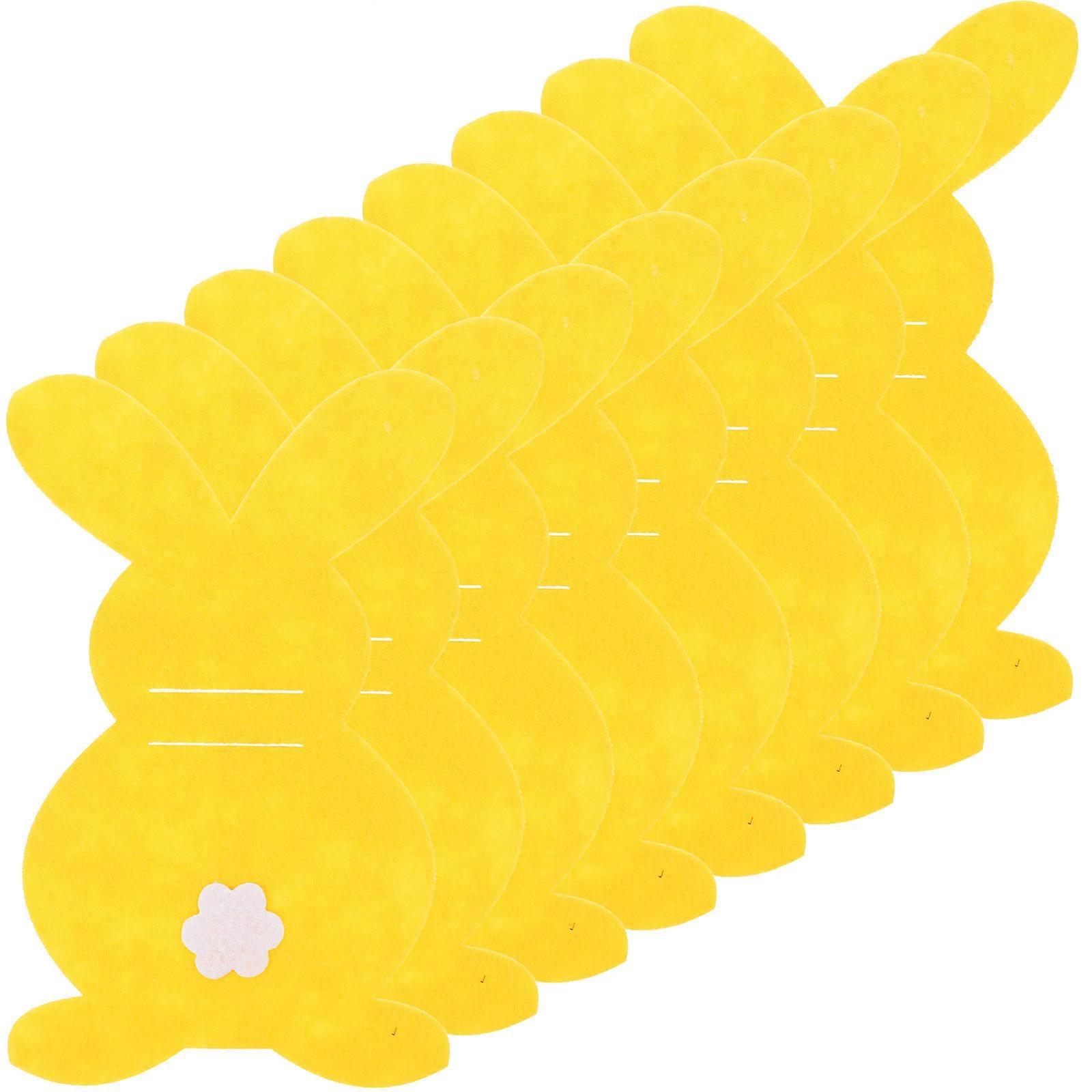 Cutlery Holder Easter Silverware Sleeve for Storage 40Pcs Yellow Rabbit Shape