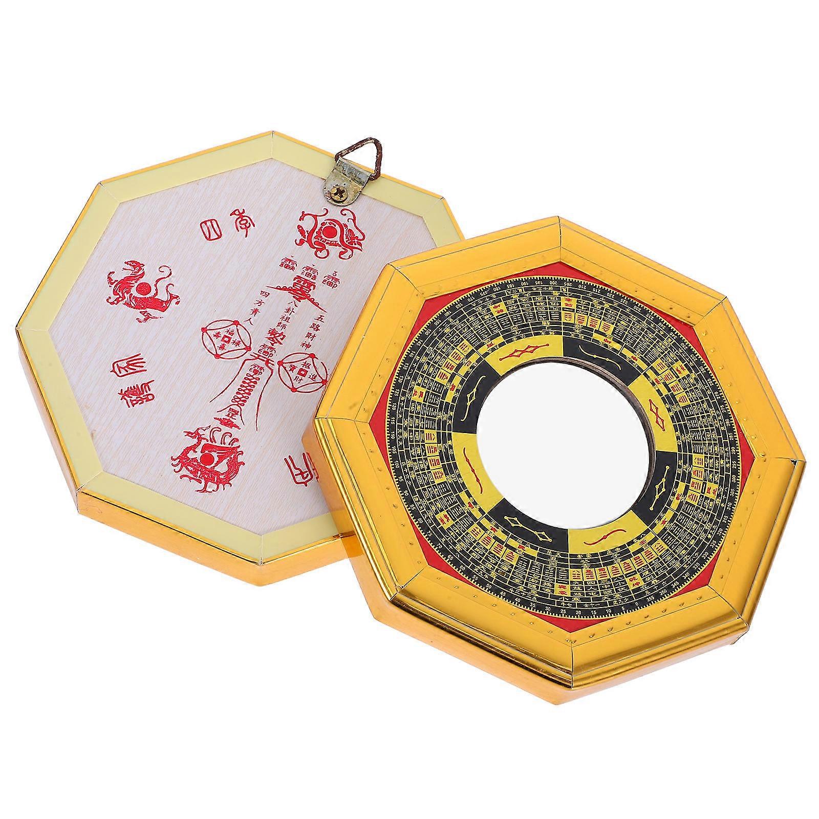 Alloy Feng Shui Bagua Mirror Traditional Convex Mirror 4Pcs for Home Use