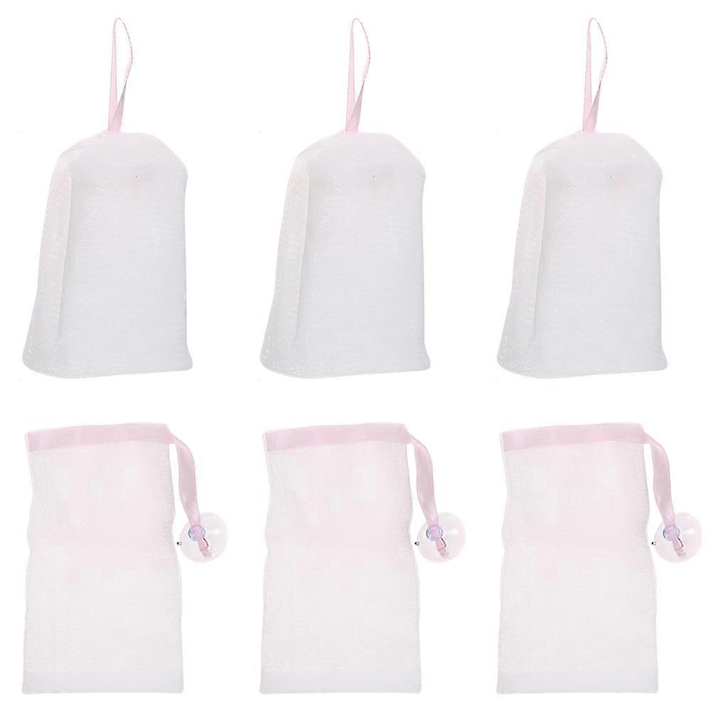 Foaming Nets Soap Face Cleansing Function 6Pcs Soap Pouch