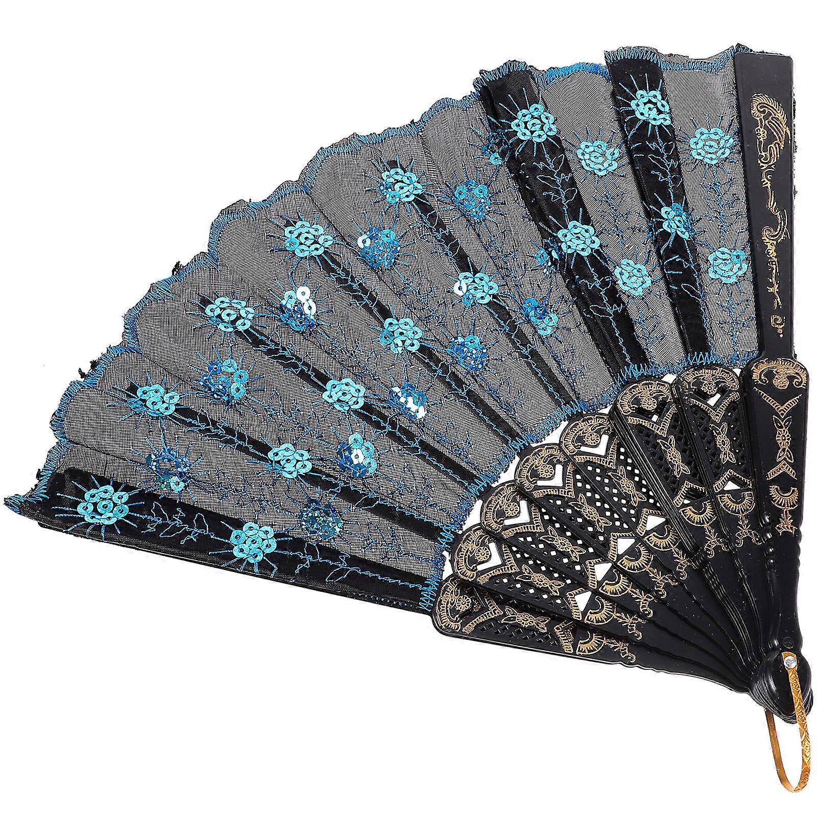 Retro Folding Hand Fan Elegant Design Featuring Peacock Pattern For Women Great For Stage Performance 43.00X23.00X3.00CM 5Pcs