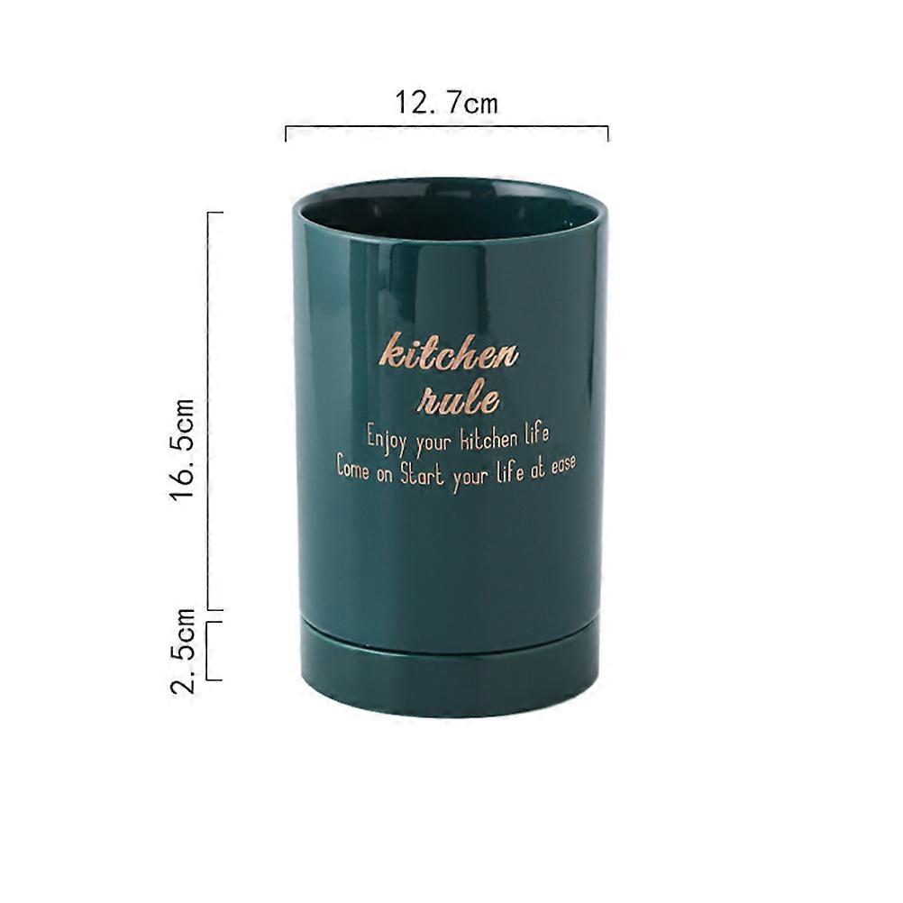 Chopstick Holder And Spoon Container For Kitchen Storage Featuring Drainage Function In Golden Design 2Pcs