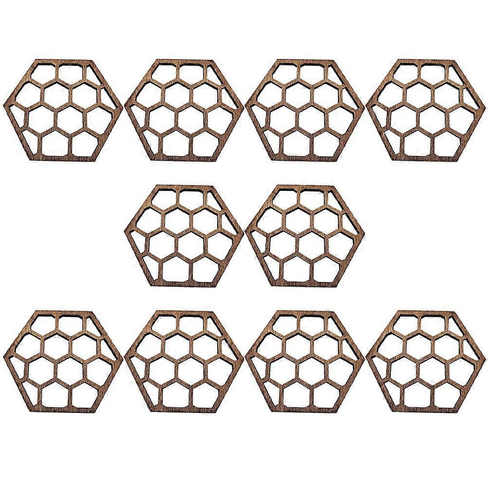 Wooden Coasters Cup Cushion for Dining Table 50Pcs Light Brown Set