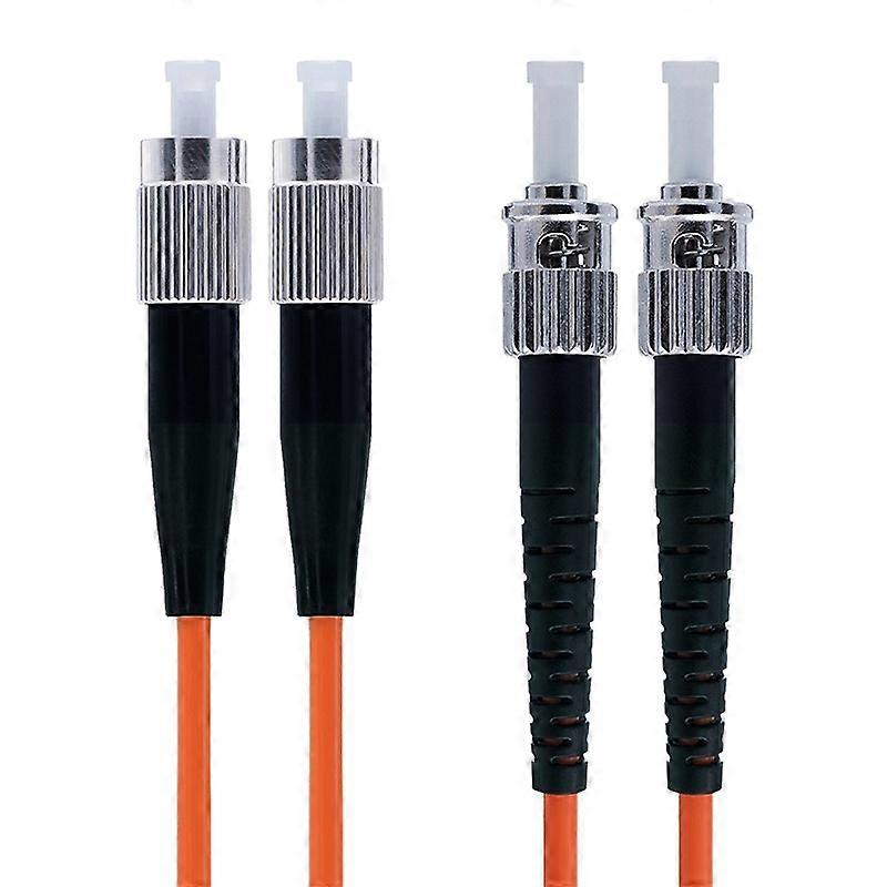 FC-ST Dual-Core Multi Mode Fiber Optic Jumper,Length: 3m