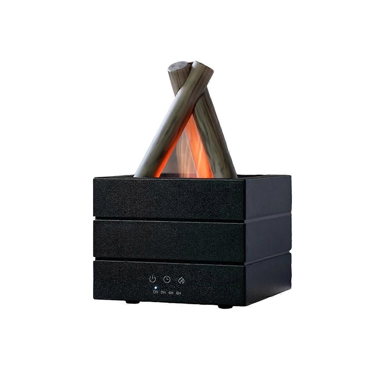 Flame Humidifier Aroma Diffuser with Essential Oil Remote Black