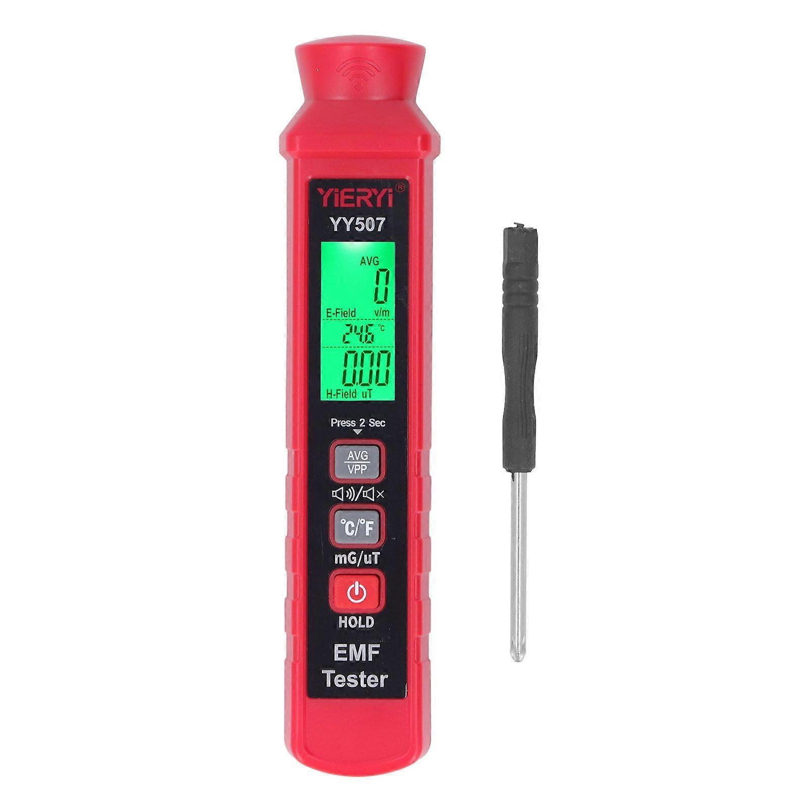 3V Electromagnetic Radiation Meter EMF Meter LCD Backlight Display Sound Light Alarm Handheld Radiation Detector for Home
