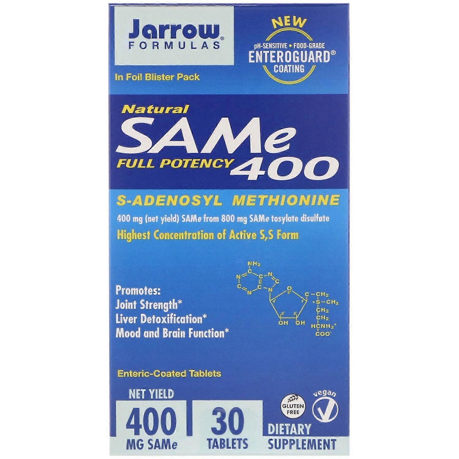 Jarrow Formulas, SAMe 400, 400 mg, 30 Tablets