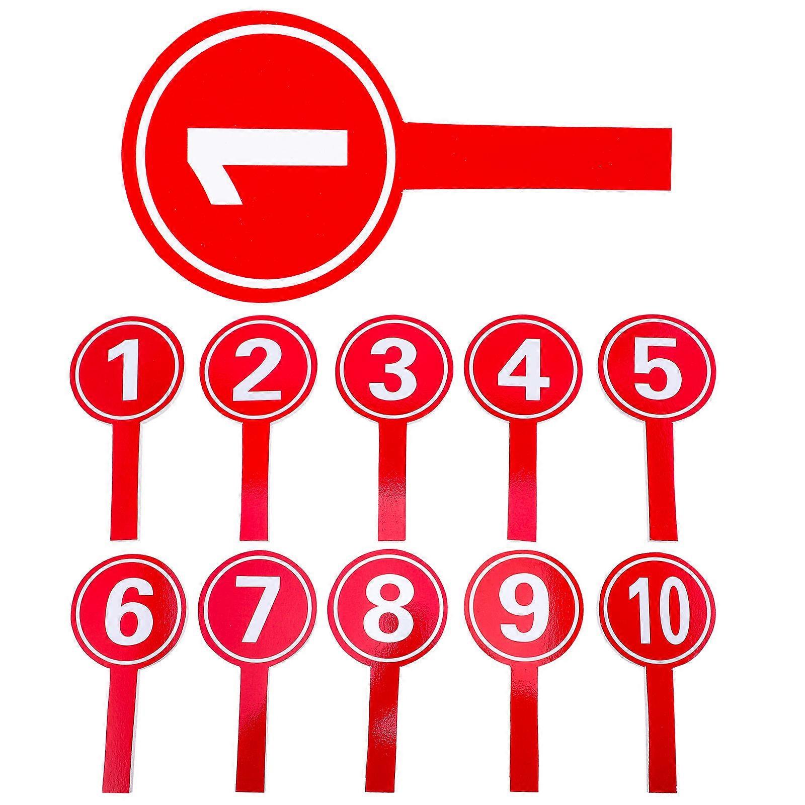 Score Paddles Practical Handle Scoreboards for Competition 20Pcs Red