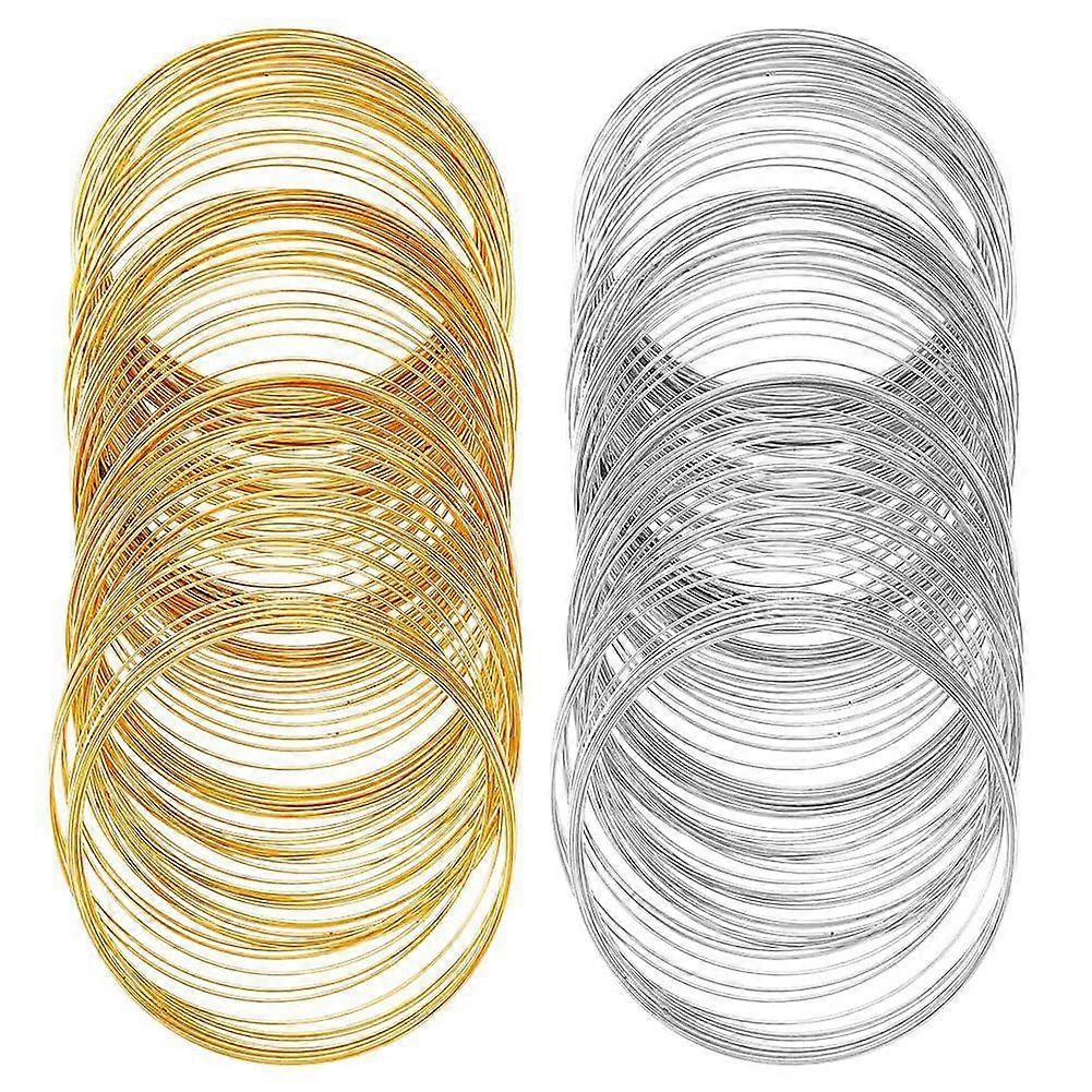200 Loops Memory Wire Bracelet Bulk Jewelry Memory Wire Cuff Bangle Gold Silver Steel Beading Wires