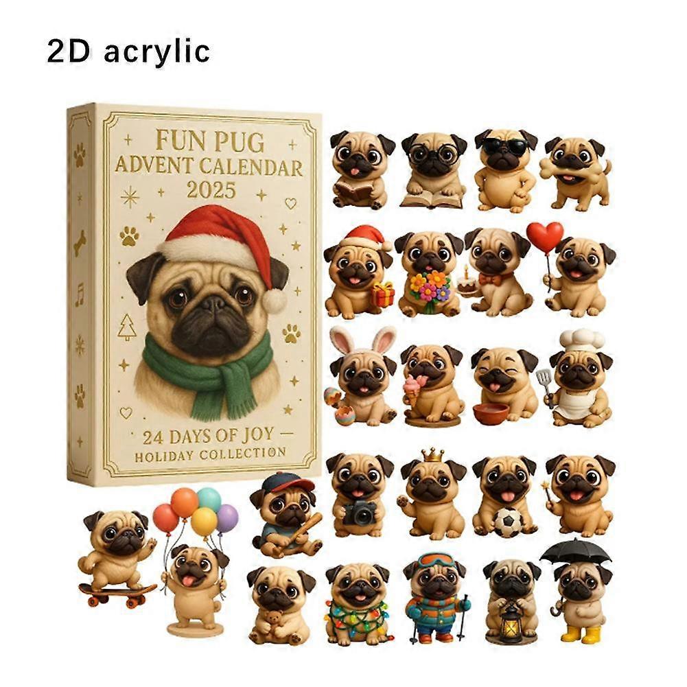 Pug Lover 24-Day Advent Calendar with Adorable Pet Themed Surprises for Christmas Countdown