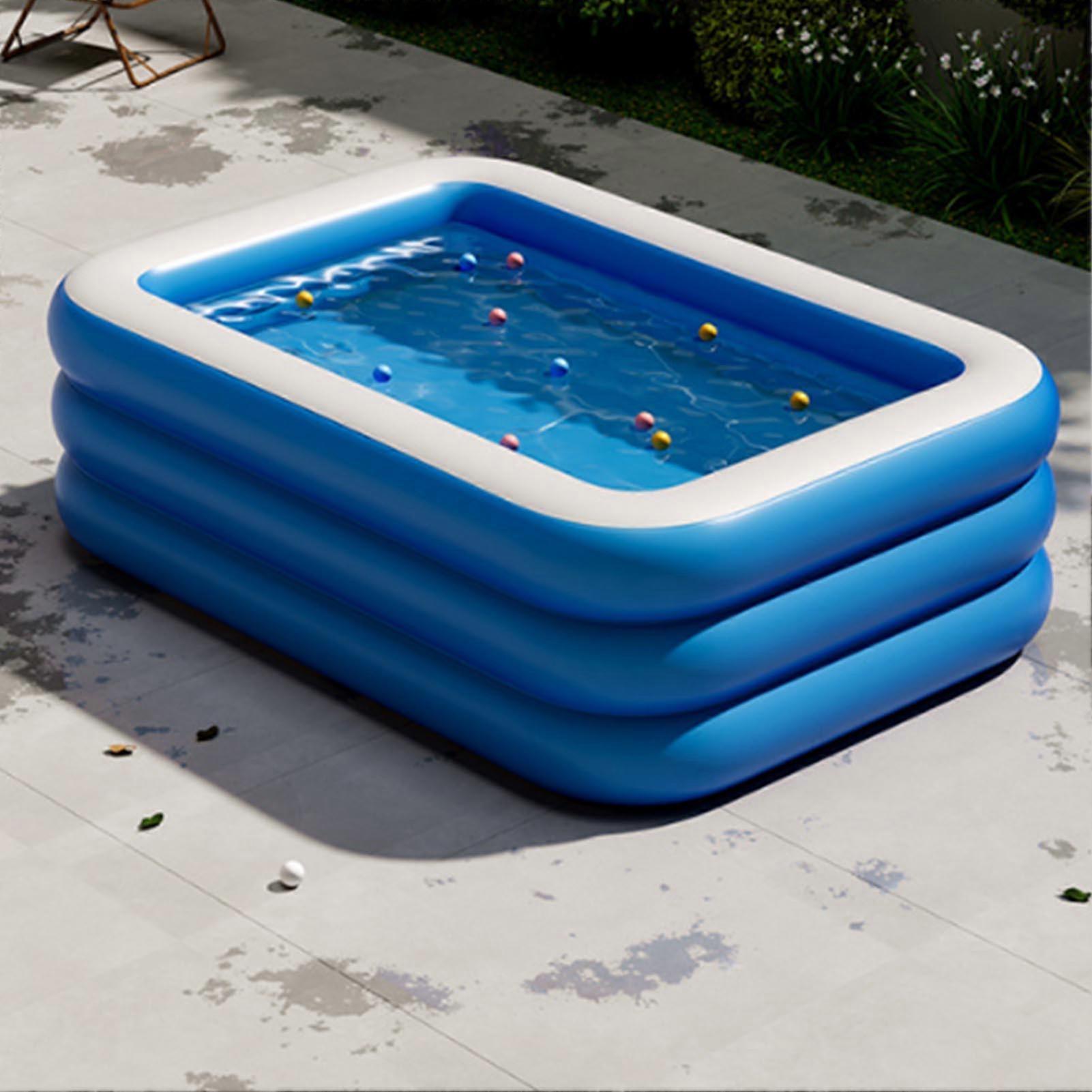 Inflatable Baby Pool 1.8m Thickened PVC Foldable 3-Layer Toddler Pool
