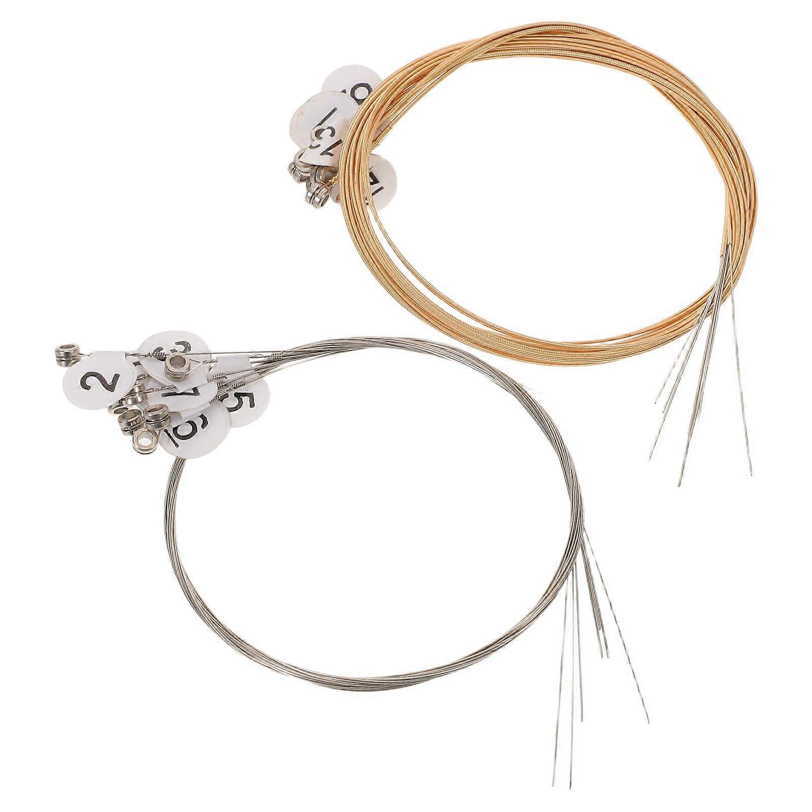 1 Set Metal Harp Replacement Strings Kit  Golden Steel 16 String Lyre Harp Accessories With Number Tag For Lyre Lovers Maintenance Music Gatherings
