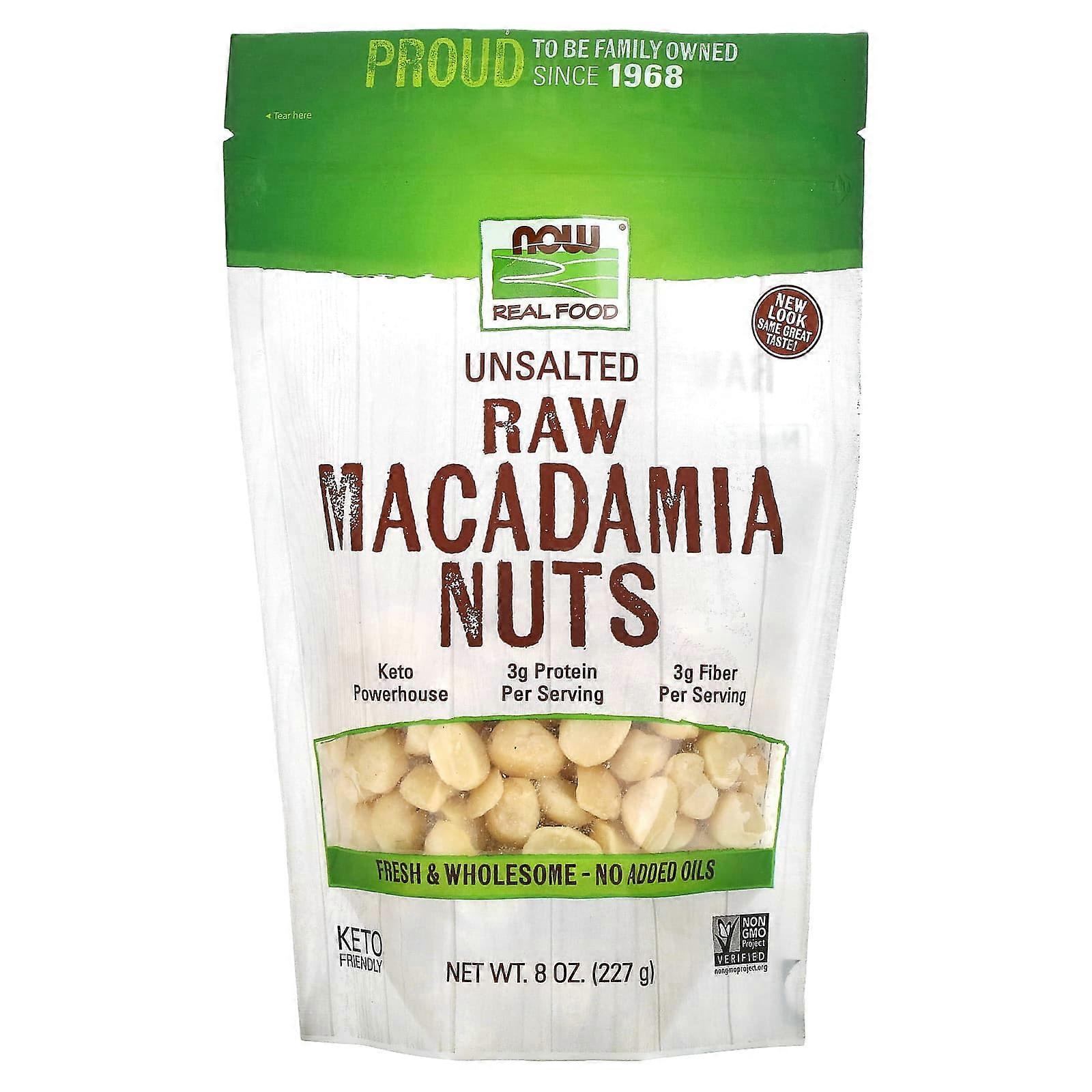 Real Food, Raw Macadamia Nuts, Unsalted, 8 oz (227 g)